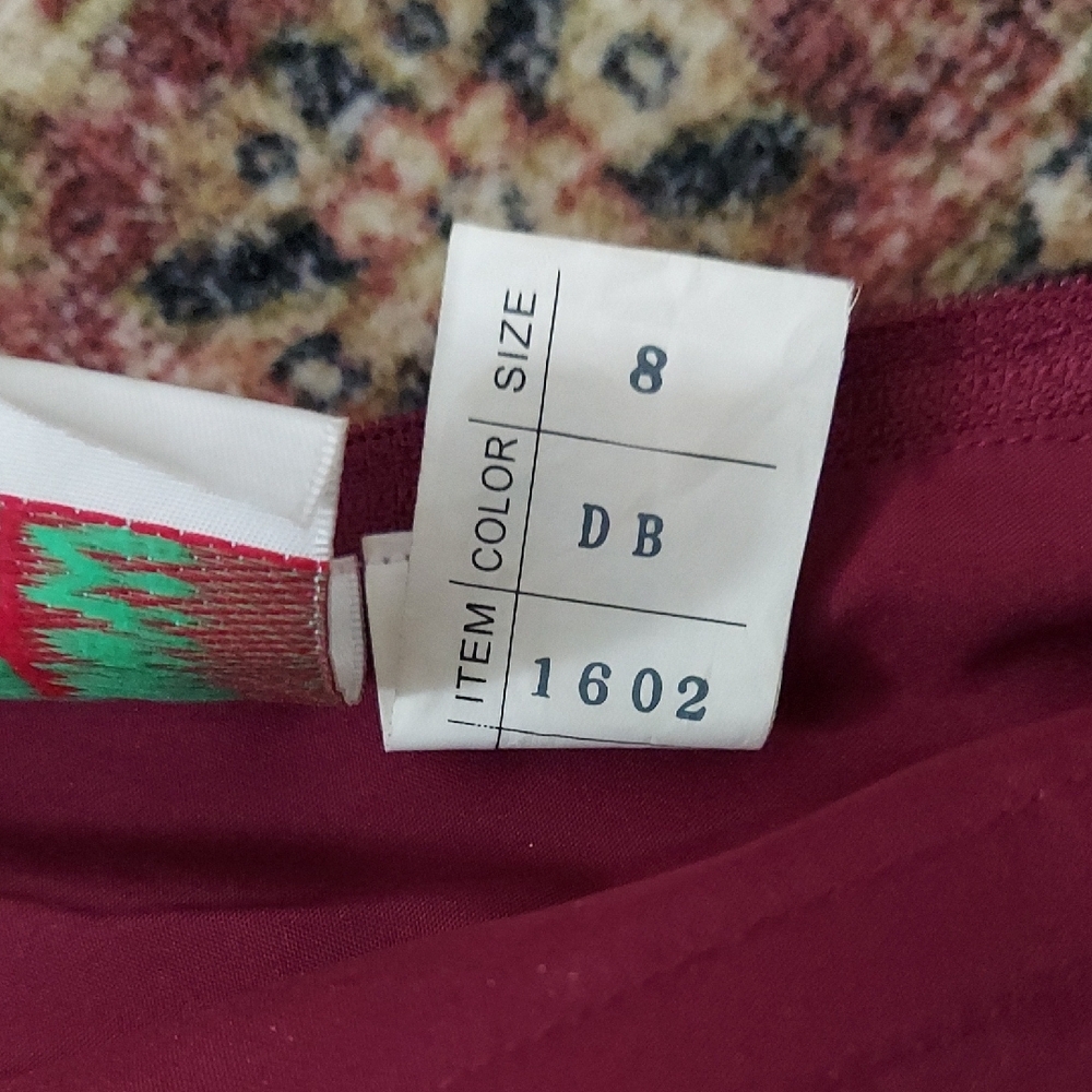 Vintage Maroon Runched Sheath Formal Dress With Spaghetti Straps/Matching Purse - Picture 3 of 14